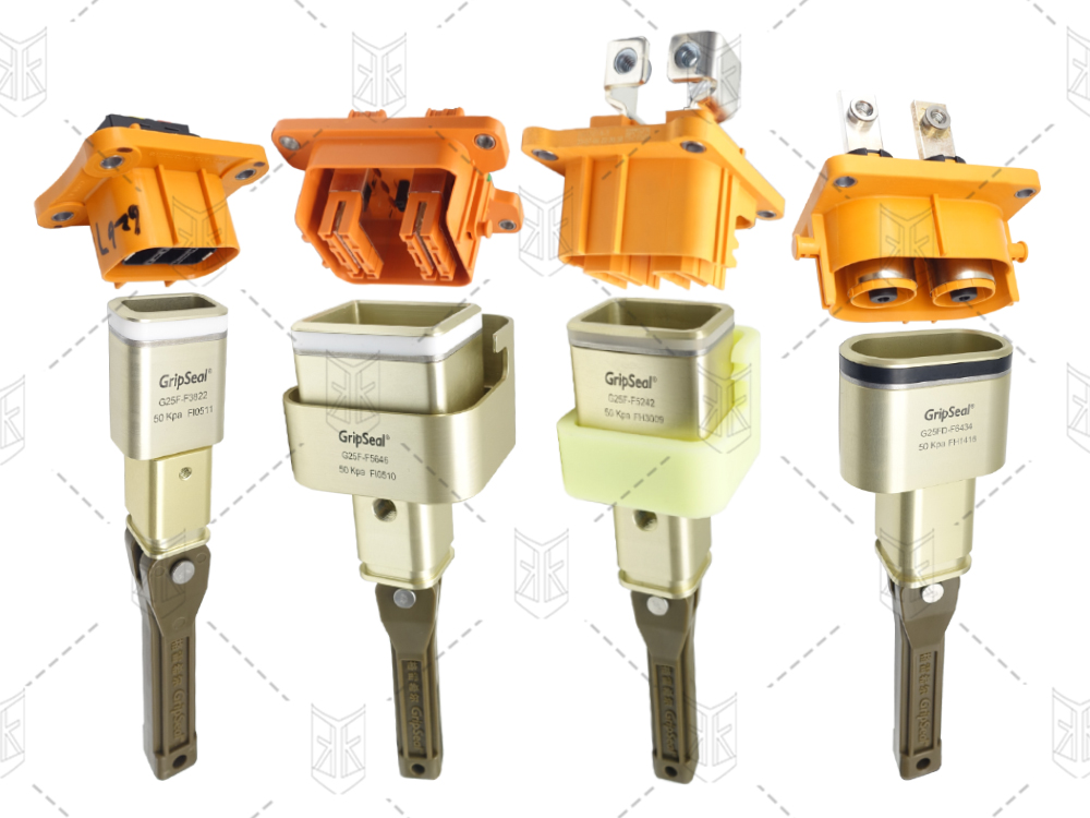 格雷希爾G25F系列密封測(cè)試接頭，用于新能源電池包電氣接插件的封堵與連接