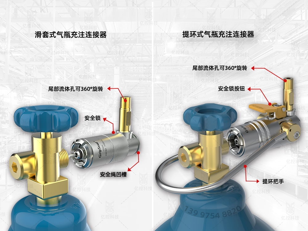 格雷希爾滑套式和提環(huán)式氣瓶充裝密封測試接頭的對比分析